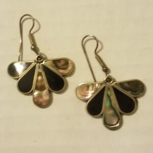 Chic Black and Gold Fan Earrings